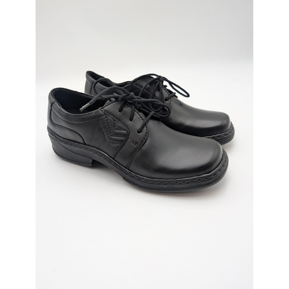Josef Seibel Oxford Shoes Womens 6.5 Black Leather Comfort‎ JS Shock Absorber